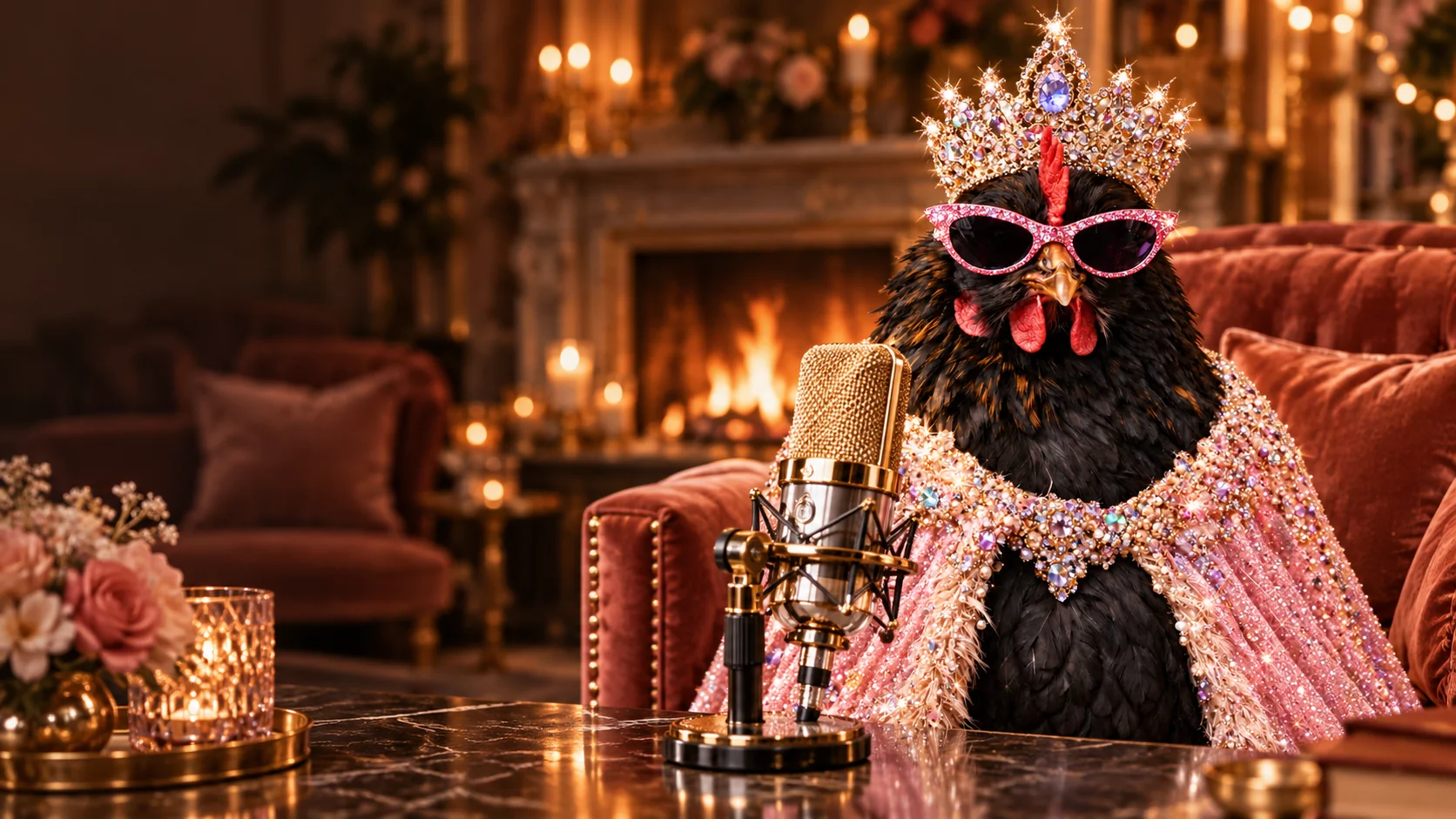Tari als Podcast-Queen hinter dem goldenen Mikrofon